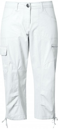 Ulla Popken Stretch Cotton Cargo Crop Pants Snow White - Jeans & Pantaloni Donna Taglie Comode – Plus Size - 