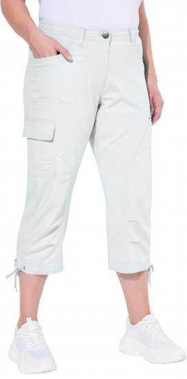 Ulla Popken Stretch Cotton Cargo Crop Pants Snow White - Jeans & Pantaloni Donna Taglie Comode – Plus Size - 