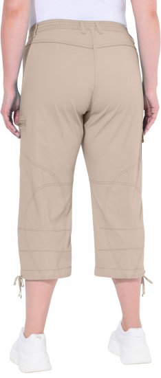 Ulla Popken Stretch Cotton Cargo Crop Pants Beige - Jeans & Pantaloni Donna Taglie Comode – Plus Size - 