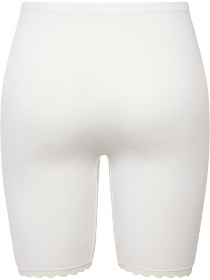 Ulla Popken Lace Hem Stretch Viscose Knit Bicycle Length Lounge Shorts White - Jeans & Pantaloni Donna Taglie Comode – Plus Size - 