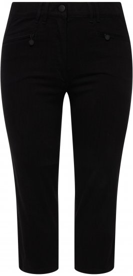Ulla Popken Mony Stretch Capri Pants Black - Jeans & Pantaloni Donna Taglie Comode – Plus Size - 