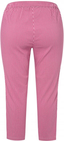 Ulla Popken Check Bengaline Slim Leg Sienna Fit Stretch Crop Pants Pale Lilac - Jeans & Pantaloni Donna Taglie Comode – Plus Size - 