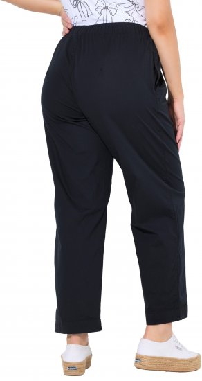 Ulla Popken Wide Leg Ruby Fit Stretch Chino Pants Navy - Jeans & Pantaloni Donna Taglie Comode – Plus Size - 