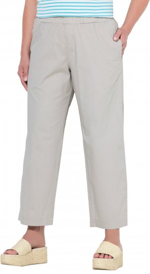 Ulla Popken Wide Leg Ruby Fit Stretch Chino Pants Pebble - Jeans & Pantaloni Donna Taglie Comode – Plus Size - 