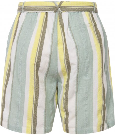 Ulla Popken Striped Wide Leg Elastic Waistband Shorts White - Jeans & Pantaloni Donna Taglie Comode – Plus Size - 