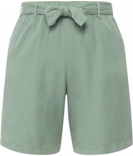 Ulla Popken Tie Belt Lyocell Shorts Moss Green - Jeans & Pantaloni Donna Taglie Comode – Plus Size - 