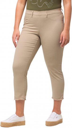 Ulla Popken Stretch Blend Bengaline Pants Dark Putty - Jeans & Pantaloni Donna Taglie Comode – Plus Size - 