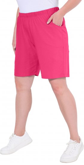 Ulla Popken Stretch Knit Bermuda Shorts Red - Jeans & Pantaloni Donna Taglie Comode – Plus Size - 
