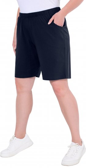Ulla Popken Stretch Knit Bermuda Shorts Blue - Jeans & Pantaloni Donna Taglie Comode – Plus Size - 