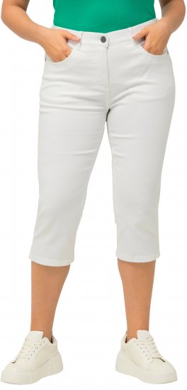 Ulla Popken Basic Capri Sarah Fit Jeans Snow White - Jeans & Pantaloni Donna Taglie Comode – Plus Size - 