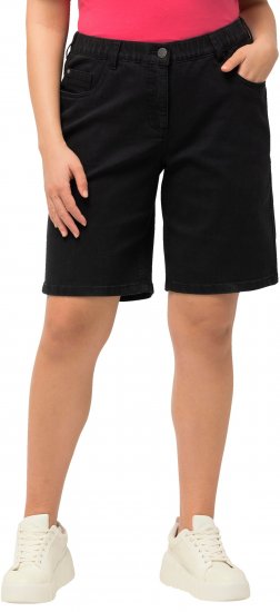 Ulla Popken Basic Denim Mandy Bermuda Shorts Black - Jeans & Pantaloni Donna Taglie Comode – Plus Size - 