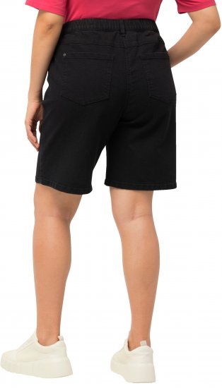 Ulla Popken Basic Denim Mandy Bermuda Shorts Black - Jeans & Pantaloni Donna Taglie Comode – Plus Size - 