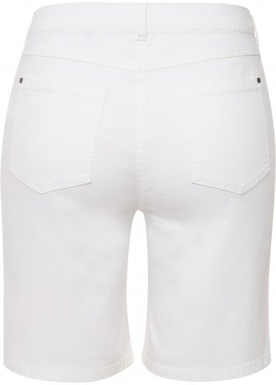 Ulla Popken Basic Denim Mandy Bermuda Shorts Snow White - Jeans & Pantaloni Donna Taglie Comode – Plus Size - 