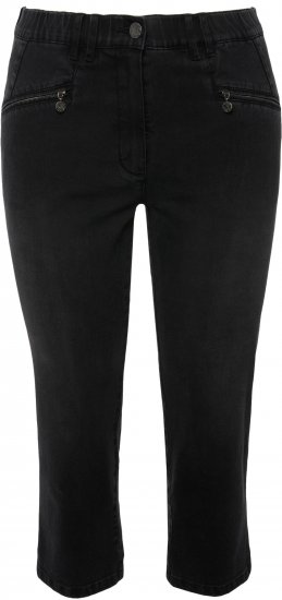 Ulla Popken Cropped Stretch Blend Mony Jeans Black - Jeans & Pantaloni Donna Taglie Comode – Plus Size - 