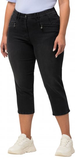 Ulla Popken Cropped Stretch Blend Mony Jeans Black - Jeans & Pantaloni Donna Taglie Comode – Plus Size - 