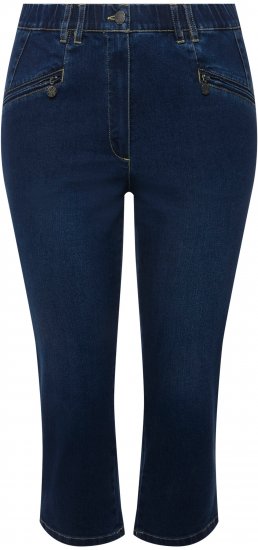Ulla Popken Cropped Stretch Blend Mony Jeans Blue Denim - Jeans & Pantaloni Donna Taglie Comode – Plus Size - 