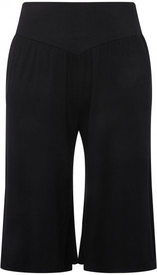 Ulla Popken Wide Leg Flared Bermuda Shorts Black - Jeans & Pantaloni Donna Taglie Comode – Plus Size - 