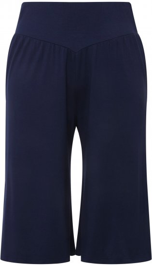 Ulla Popken Wide Leg Flared Bermuda Shorts Navy - Jeans & Pantaloni Donna Taglie Comode – Plus Size - Jeans e Pantaloni Donna, EU 42-70