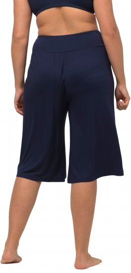 Ulla Popken Wide Leg Flared Bermuda Shorts Navy - Jeans & Pantaloni Donna Taglie Comode – Plus Size - Jeans e Pantaloni Donna, EU 42-70