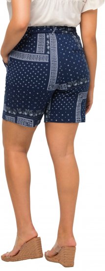 Ulla Popken Paisley Pull On Shorts Blue - Jeans & Pantaloni Donna Taglie Comode – Plus Size - Jeans e Pantaloni Donna, EU 42-70