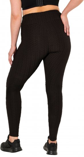 Ulla Popken Textured High Waisted Leggings Grey - Jeans & Pantaloni Donna Taglie Comode – Plus Size - 
