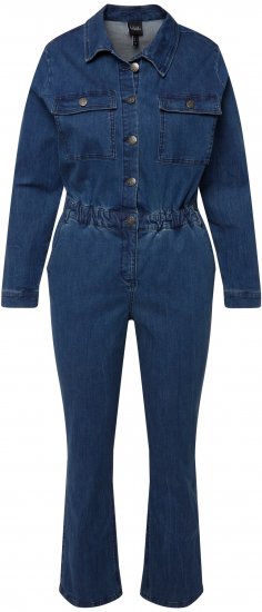 Ulla Popken Denim Boiler Suit Blue Denim - Jeans & Pantaloni Donna Taglie Comode – Plus Size - Jeans e Pantaloni Donna, EU 42-70
