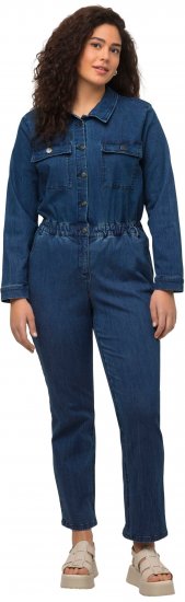 Ulla Popken Denim Boiler Suit Blue Denim - Jeans & Pantaloni Donna Taglie Comode – Plus Size - Jeans e Pantaloni Donna, EU 42-70