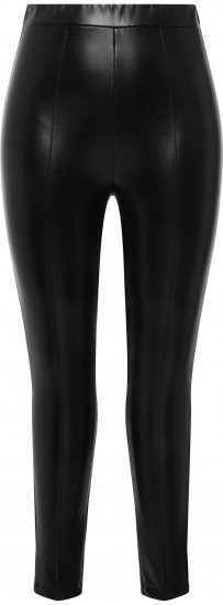 Ulla Popken Faux Leather Leggings Black - Jeans & Pantaloni Donna Taglie Comode – Plus Size - 