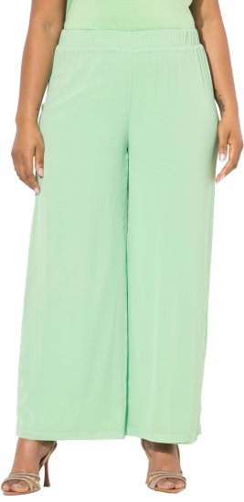 Ulla Popken Layered Chiffon Wide Leg Pants Green - Jeans & Pantaloni Donna Taglie Comode – Plus Size - Jeans e Pantaloni Donna, EU 42-70