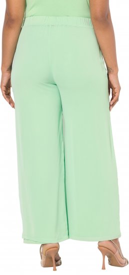 Ulla Popken Layered Chiffon Wide Leg Pants Green - Jeans & Pantaloni Donna Taglie Comode – Plus Size - Jeans e Pantaloni Donna, EU 42-70