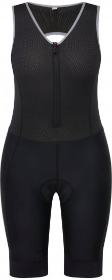 Ulla Popken Padded Cycling Zip Front Bodysuit Black - Jeans & Pantaloni Donna Taglie Comode – Plus Size - 