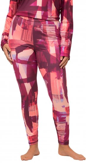 Ulla Popken Abstract Print Ski Leggings Red - Jeans & Pantaloni Donna Taglie Comode – Plus Size - Jeans e Pantaloni Donna, EU 42-70