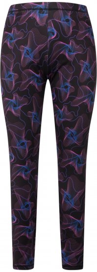 Ulla Popken Geometric Wave Quick Drying Ski Leggings Black - Jeans & Pantaloni Donna Taglie Comode – Plus Size - Jeans e Pantaloni Donna, EU 42-70