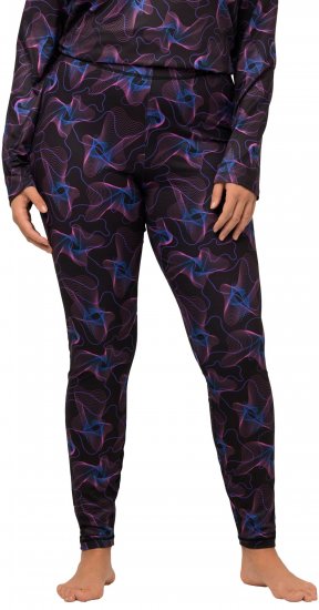 Ulla Popken Geometric Wave Quick Drying Ski Leggings Black - Jeans & Pantaloni Donna Taglie Comode – Plus Size - Jeans e Pantaloni Donna, EU 42-70