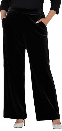 Ulla Popken Velvet Suit Pants Black - Jeans & Pantaloni Donna Taglie Comode – Plus Size - 