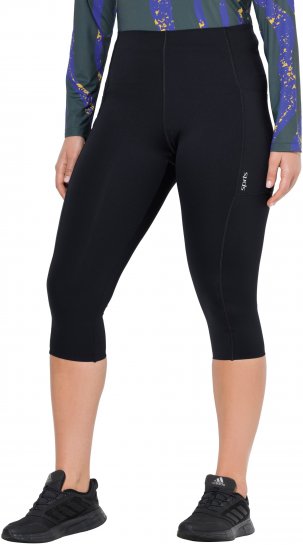 Ulla Popken Cropped Sports Leggings Black - Jeans & Pantaloni Donna Taglie Comode – Plus Size - Jeans e Pantaloni Donna, EU 42-70