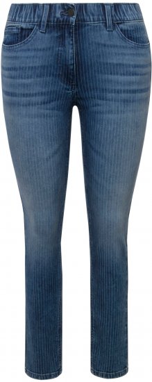 Ulla Popken Textured Stripe Sarah Slim Fit Jeans Blue - Jeans & Pantaloni Donna Taglie Comode – Plus Size - Jeans e Pantaloni Donna, EU 42-70