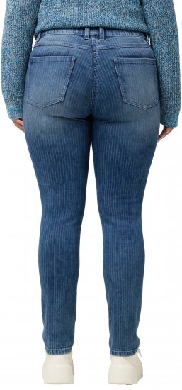 Ulla Popken Textured Stripe Sarah Slim Fit Jeans Blue - Jeans & Pantaloni Donna Taglie Comode – Plus Size - Jeans e Pantaloni Donna, EU 42-70