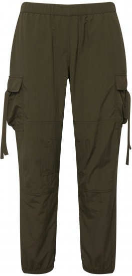 Ulla Popken Elastic Waist Cargo Pants Olives Grey - Jeans & Pantaloni Donna Taglie Comode – Plus Size - Jeans e Pantaloni Donna, EU 42-70