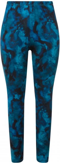 Ulla Popken Ink Print Functional Ski Leggings Blue - Jeans & Pantaloni Donna Taglie Comode – Plus Size - 