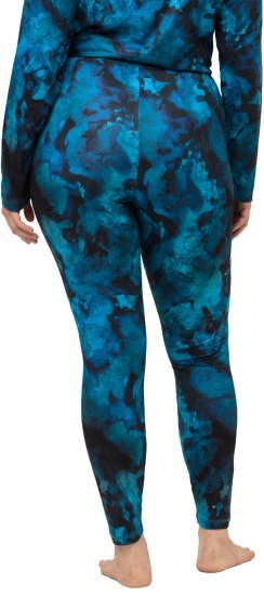 Ulla Popken Ink Print Functional Ski Leggings Blue - Jeans & Pantaloni Donna Taglie Comode – Plus Size - 