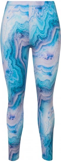 Ulla Popken Marble Ski Leggings Blue - Jeans & Pantaloni Donna Taglie Comode – Plus Size - 