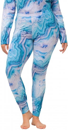 Ulla Popken Marble Ski Leggings Blue - Jeans & Pantaloni Donna Taglie Comode – Plus Size - 