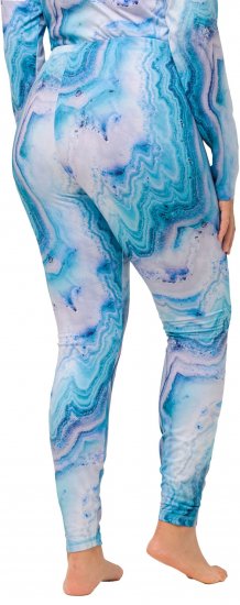 Ulla Popken Marble Ski Leggings Blue - Jeans & Pantaloni Donna Taglie Comode – Plus Size - 