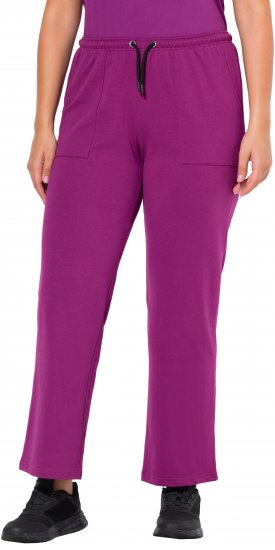 Ulla Popken Straight Leg Joggers Purple - Jeans & Pantaloni Donna Taglie Comode – Plus Size - 
