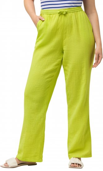 Ulla Popken Muslin Pull On Pants Green - Jeans & Pantaloni Donna Taglie Comode – Plus Size - Jeans e Pantaloni Donna, EU 42-70