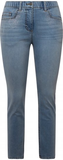 Ulla Popken Rhinestone Detail Stretch Fit Skinny Jeans Blue - Jeans & Pantaloni Donna Taglie Comode – Plus Size - 