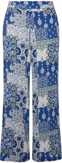 Ulla Popken Paisley Straight Leg Pull On Pants Blue - Jeans & Pantaloni Donna Taglie Comode – Plus Size - 