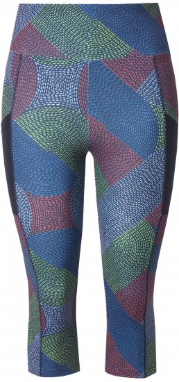 Ulla Popken Quick Dry Cropped Geometric Print Leggings Grey - Jeans & Pantaloni Donna Taglie Comode – Plus Size - 