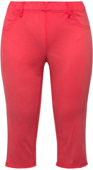 Ulla Popken Stretch Fit Raw Hem Capris Dark Coral - Jeans & Pantaloni Donna Taglie Comode – Plus Size - 